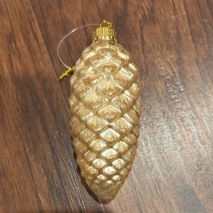 Gold Pinecone Holiday Ornament